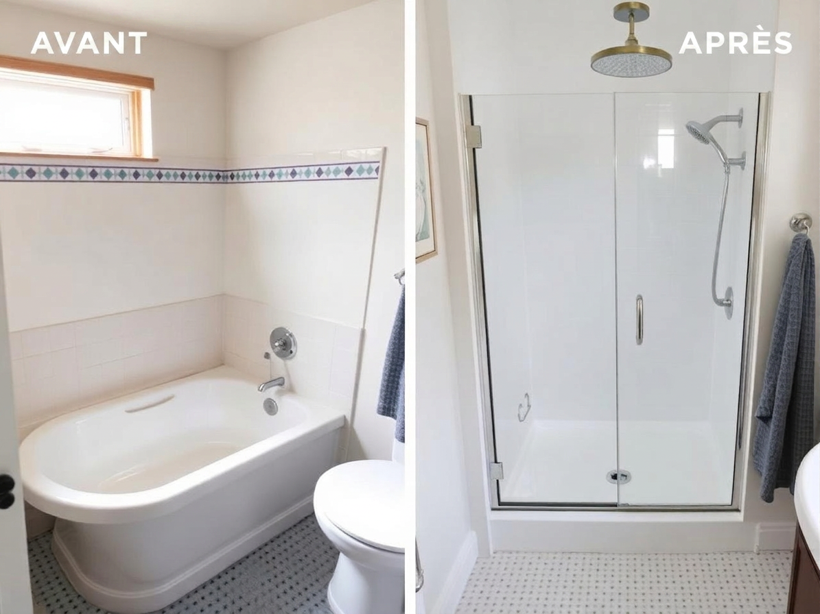 Avant / après transformation salle de bain